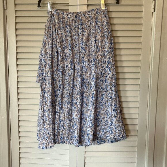 Free People 'Love Train' wrap skirt 4 tie waist asymmetrical hem midi botanical - Picture 6 of 10